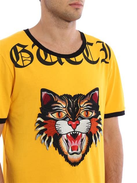 maglia gucci gialla angry cat|gucci angry cat resale.